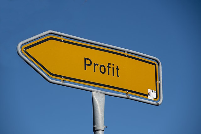 Hinweisschild Profit