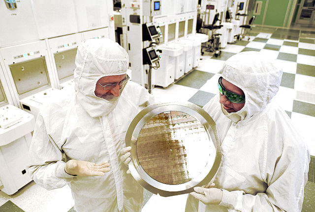 Scheibe mit vielen computer-Chips