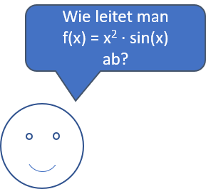 Dialog: Wie leitet man f(x) = x^2 * sin(x) ab?
