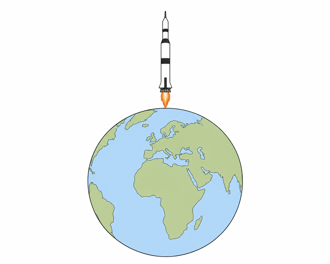 Rakete verl&auml;sst die Erde